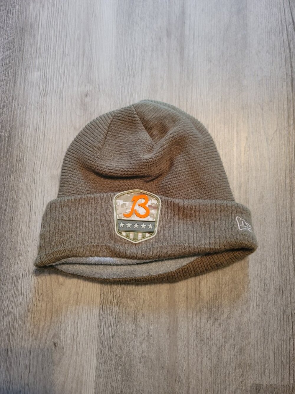 Green Chicago bears Salute to Service fleece lined embroidered beanie - one size
